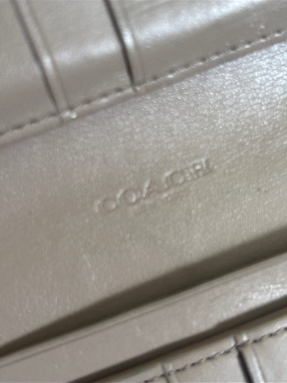 Coach Taupe Zip-Around Leather Wallet with Silver Logo lots of wear see pics. - Picture 6 of 9